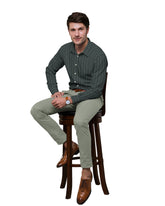 DARK GREEN WITH BLUE & LIGHT GREEN THIN LINE COTTON SHIRT